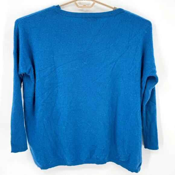 Lord & Taylor Womens 100% Cashmere Sweater Oversized Boxy Teal Blue Size Xl 1X - Picture 5 of 6